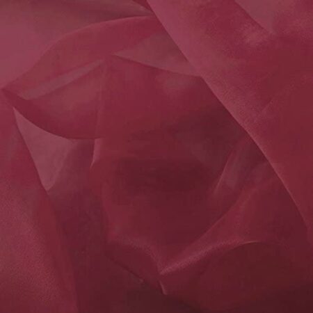 Burgundy Sheer Organza Fabric