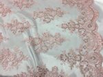 Blush Sequin lace fabric