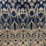 Black Gold Damask Embroidered Lace