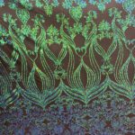 Iridescent Green Damask Embroidered Lace