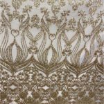 Nude Gold Damask Embroidered Lace