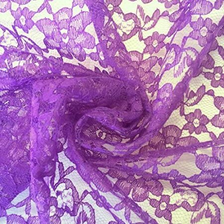 Purple Raschel Lace Fabric