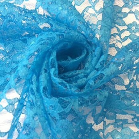 Turquoise Raschel Lace Fabric