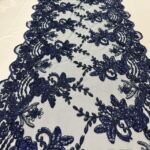 Round Sides Navy Sequin Lace fabric