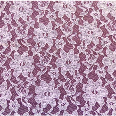 Baby Pink Raschel Lace Fabric