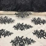 Floral Black Sequin Lace fabric