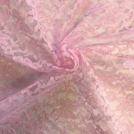 Blush Pink Raschel Lace Fabric