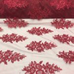 Floral Burgundy Sequin Lace fabric