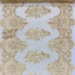 French Design Gold Sequin Lace Fabric