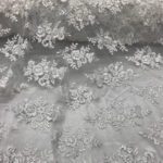 white sequin lace fabric