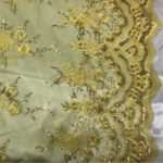 Yellow Embroidered Lace fabric