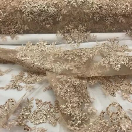 Gold Sequin Lace Fabric