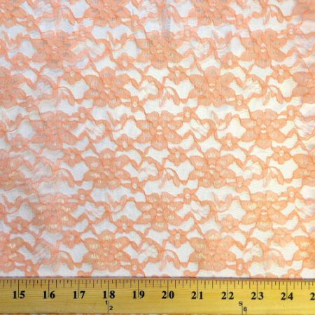 Peach Raschel Lace Fabric