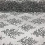 silver sequin lace fabric