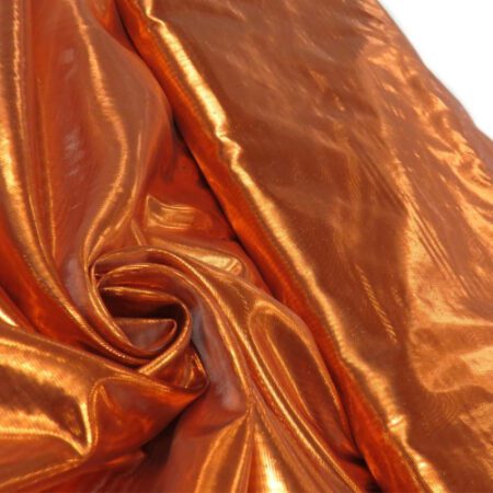 Rust Nylon Metallic Tissue Lame Fabric