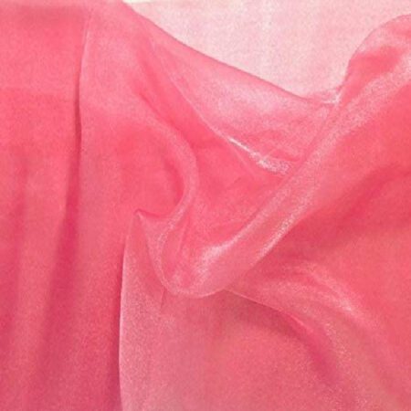 Coral Sparkle Crystal Sheer Organza Fabric Shiny for Fashion, Crafts, Decorations 60" Wide