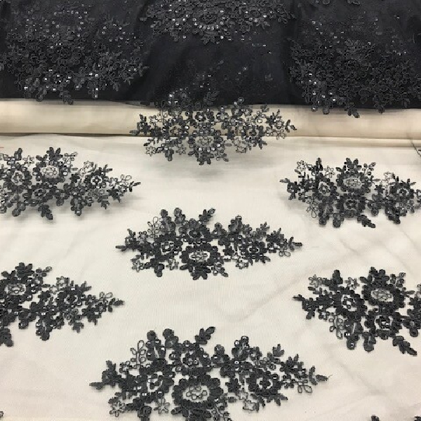 Sequin & Beaded Embroidered Lace (VT-10)