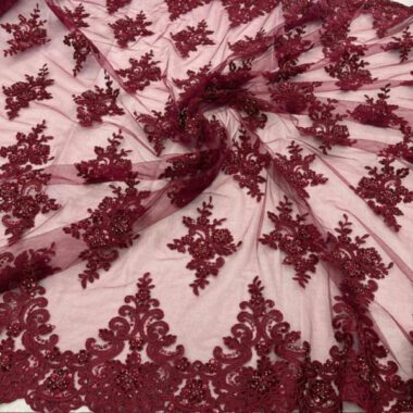 Pearl & Bead Embroidered Lace (VT-31)