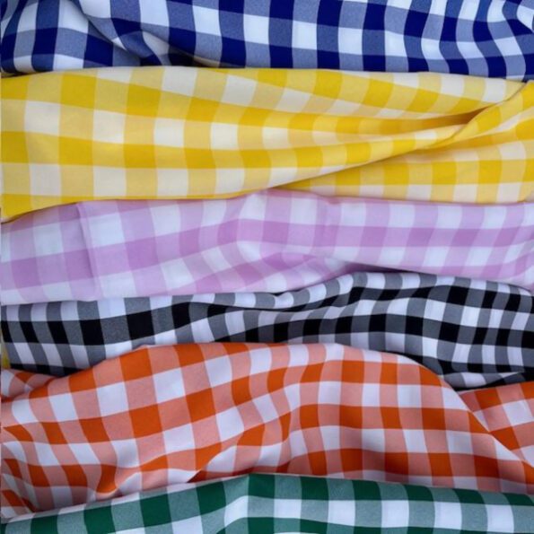 Checkered Gingham Polyester Fabric