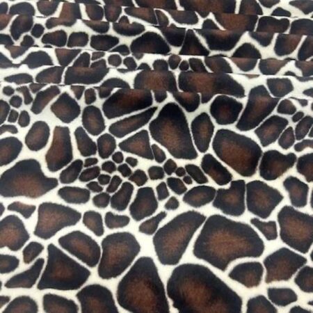 Giraffe Print Velboa Faux Fur Fabric