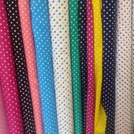 Small Polka Dot Poly Cotton multi-colors 60" Wide Polyester by The Yard