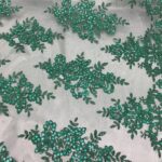 Sequin & Beaded Lace Fabric with Floral Embroidery & Sequins – Multi-Color Bridal and Dressmaking Fabric by the Yard (VT-12)