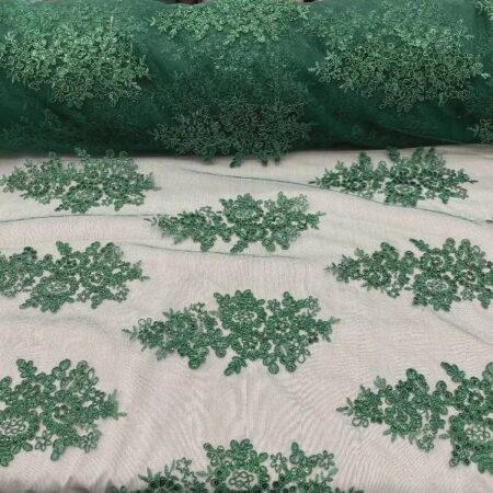 Elegant Sequin Lace Fabric with Heavy Embroidery on Mesh – Bridal, Wedding & Evening Gowns (VT-10)