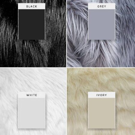 Premium Faux Fur Fabric for Fursuits, Cosplay, & Pet Play – Black, Ivory, Gray, White | Husky, Coyote, Fox, Wolf, Raccoon and More