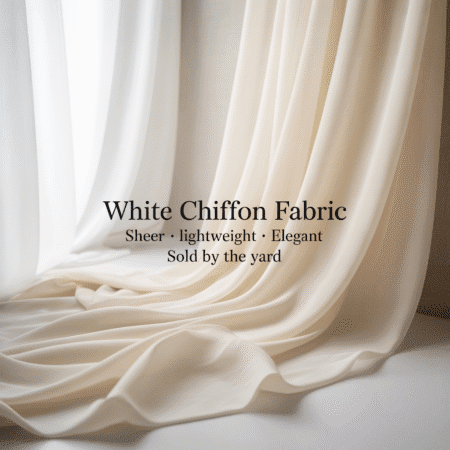 White Chiffon Fabric by the Yard – Sheer, Lightweight and Elegant for Sewing, Decor & Fashion