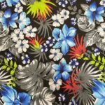 Hawaiian Floral Mix Poly Cotton Fabric by the Yard 58/60– Lightweight, Vibrant & Soft – Ideal for Clothing, Crafts, and Décor