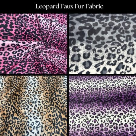 Leopard Print Valboa Faux Fur Trim by The Yard – Multi-Color Animal Print Trim for Sewing, DIY Crafts, and Decorations
