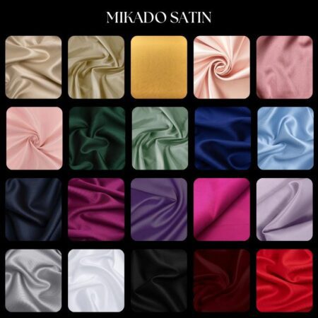 Premium Mikado Satin Fabric by the Yard – Dense Twill Weave, Textured Satin for Bridal Gowns & Costumes