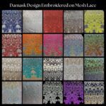 Damask Lace Fabric – Elegant Embroidered Mesh by The Yard | High-Quality Sheer Lace for Gowns, Dresses, Decor & Crafts – VT-16