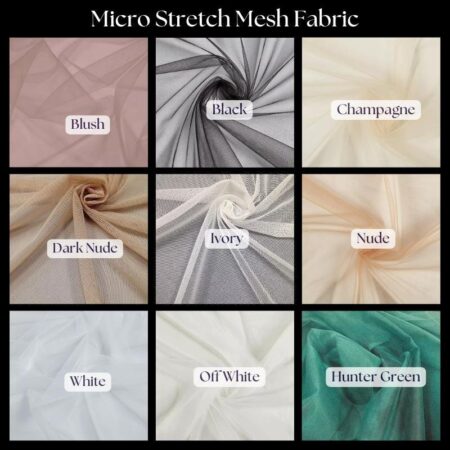 Micro Stretch Mesh Fabric – Soft & Flexible | Perfect for Lingerie and Costumes