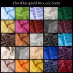Floral Jacquard Satin Fabric by the Yard – Brocade Satin, Isabella Rose Jacquard, Chinese Brocade Fabric for Dresses, Upholstery, Costumes