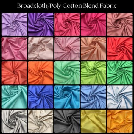 Cotton Polyester Broadcloth – Solid Colors, 60” Wide, By the Yard – Perfect for Sewing, Bedding & Uniforms