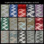 Sequin Lace Fabric with Embroidery on Mesh – Perfect for Wedding Gowns, Costumes & Crafts VT-18
