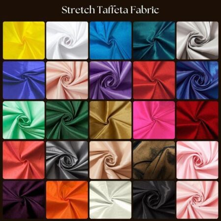 Stretch Taffeta Fabric 60 Inch – Nylon Spandex Taffeta for Evening Gowns, Bridal Dresses, Home Decor & More