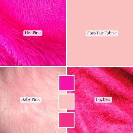 Vibrant Pink Faux Fur Fabric – Hot Pink, Fuchsia & Baby Pink – Shaggy Faux Fur by the Yard for Costumes, Crafts and Fursuits
