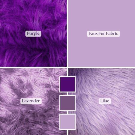 Purple Faux Fur Fabric by the Yard – Lavender, Lilac, and Deep Purple – Shaggy Fur for Costumes, Fursuits, Crafts & Décor