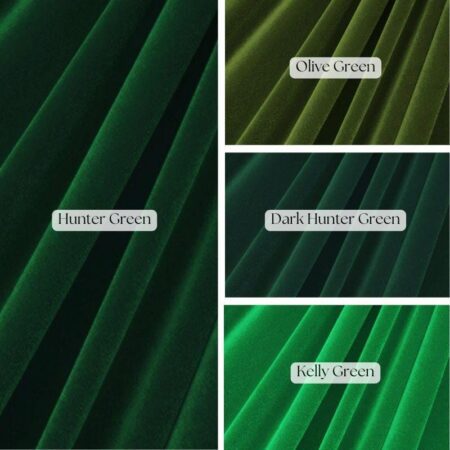 Luxury 4-Way Stretch Velvet Fabric by The Yard – Rich Green Shades (Dark Hunter, hunter,Kelly, Olive) | Soft, Smooth & Versatile | 58" Wide*