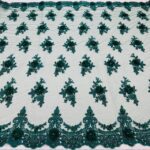 Luxury 3D Floral Beaded Lace Fabric – Embellished Mesh with Pearls for Bridal Gowns, Dresses, Veils, Decor by the Yard VT-30