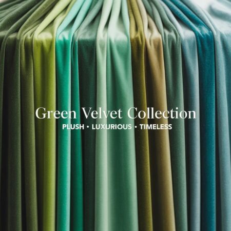 Soft Stretch Velvet Fabric by the Yard – 58" Wide, 4-Way Stretch, Spring Green, Hunter Green, Tiffany, Olive, Mint, Jade