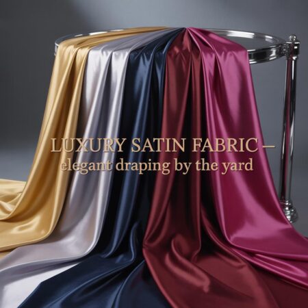 Stretch Charmeuse Satin Fabric by the Yard – 60” Wide Silky Smooth Satin for Wedding, Dressmaking, Clothing & Decoration