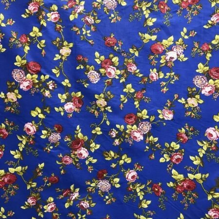 Rose Floral Poly Cotton Fabric by the Yard - Rose Flower Print, 60" Wide